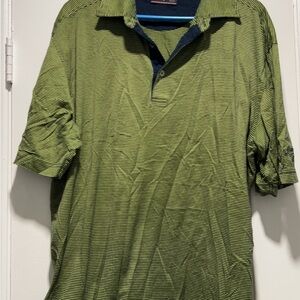 Callaway Green Striped Polo Shirt